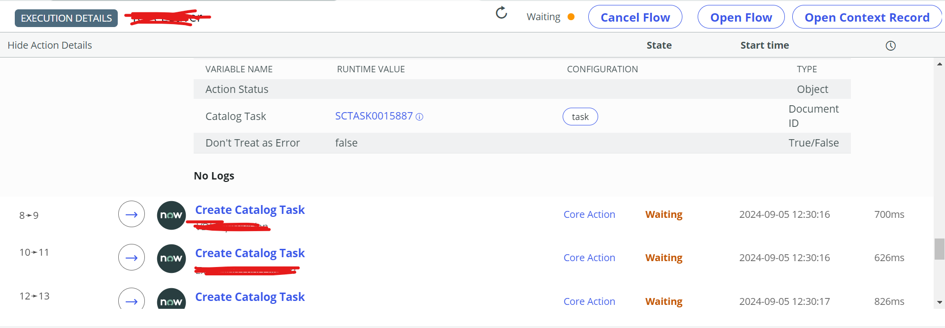 Flow is showing as waiting for catalog task ServiceNow Community